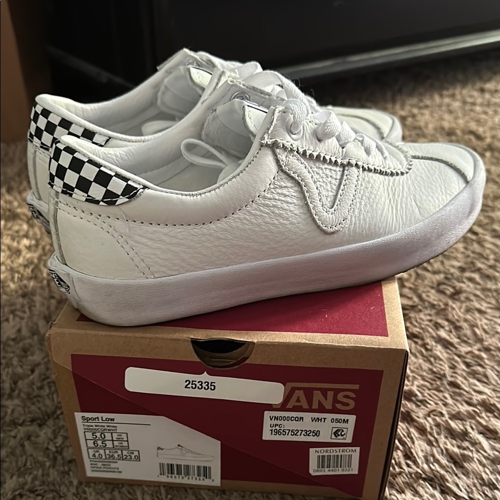 Vans White Checkered Sneakers